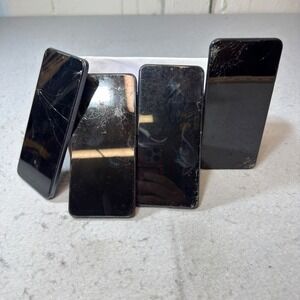 Samsung Motorola TCL Cricket Smartphone Lot 4pc Black Blue Fair For Parts Repair